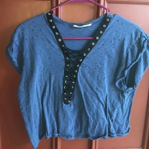 Blue cropped top